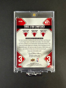 Rose / Deng / Pippen (Bulls) - Star Swatches 181/299 - SP Game Used 09/10