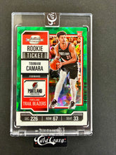 Load image into Gallery viewer, Toumani Camara (Trail Blazers) - Green Cracked Ice RC 2/5 - Contenders Optic BK 2023/24