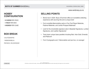 2024 Panini Boys of Summer Baseball Hobby Box