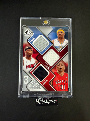 Martin / O'Neal / Marion (Nuggets/Heat/Raptors) - Star Swatches 286/299 - SP Game Used 09/10