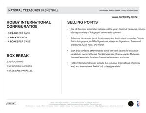 2023/24 Panini National Treasures Basketball International Hobby Box