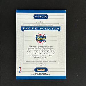 2015 National Treasures Dolph Schayes Autograph 07/25