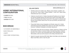 Load image into Gallery viewer, 2024/25 Obsidian Basketball Hobby International