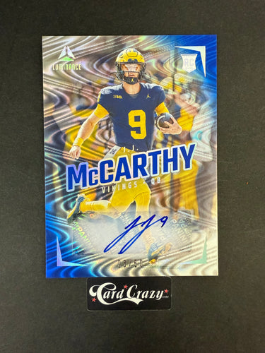 J.J. McCarthy (Vikings) - RC Auto Blue 03/50 - Luminance FB 2024