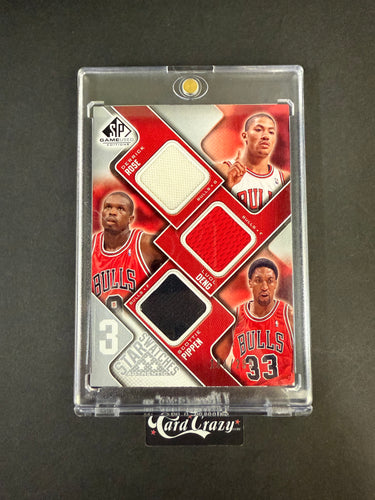 Rose / Deng / Pippen (Bulls) - Star Swatches 181/299 - SP Game Used 09/10