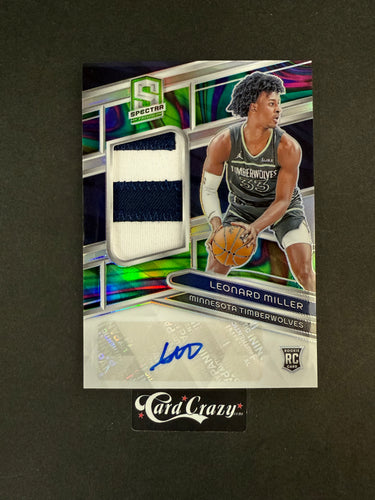 Leonard Miller (Timberwolves) - RC Patch Auto 2/5 - Spectra BK 2023/24