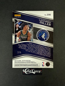 Leonard Miller (Timberwolves) - RC Patch Auto 2/5 - Spectra BK 2023/24