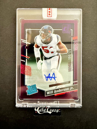 Will Anderson Jr. (Texans) - Purple RC Auto 104/175 - Clearly Donruss FB 2023