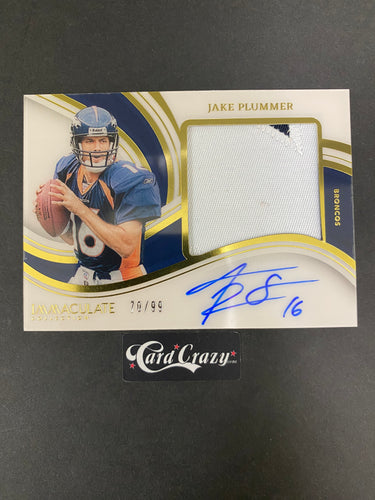 Jake Plummer - Patch Autograph 70/99 - Immaculate FB 2023