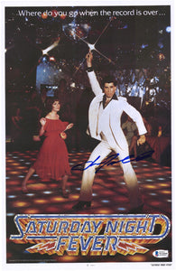 John Travolta Saturday Night Fever Autographed 12" X 18" Movie Poster