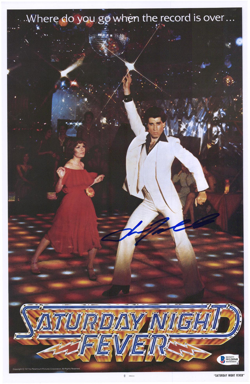 John Travolta Saturday Night Fever Autographed 12