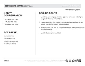 2020/21 Panini Contenders Draft Picks Basketball Hobby Box