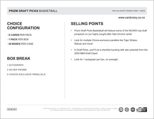 2020/21 Panini Prizm Collegiate Draft Picks Basketball Choice Box
