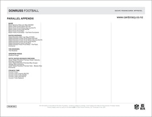2022 Donruss Football Fat Pack 30 Cards per Pack