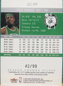 Paul Pierce, Boston Celtics, 2004 Fleer Ultra Auto #42/99 SC-PP
