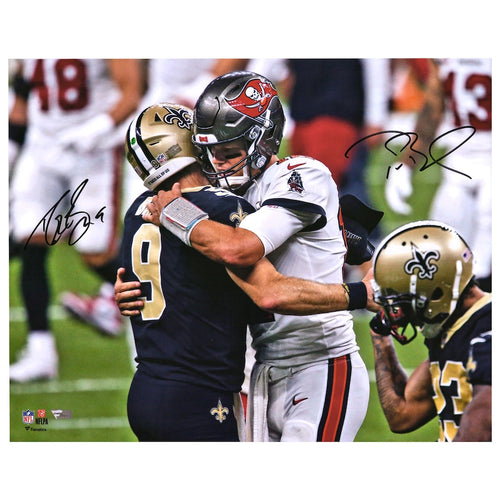 Tom Brady & Drew Brees Autographed 16