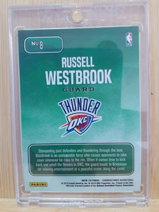 Russell Westbrook, OKC Thunder, 2018-19 Panini Cornerstones Downtown Card, No. 8