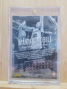Manu Ginobili, San Antonio Spurs, 2017-18 Panini Prestige Bonus Shots Autograph (Crystal Parallel)