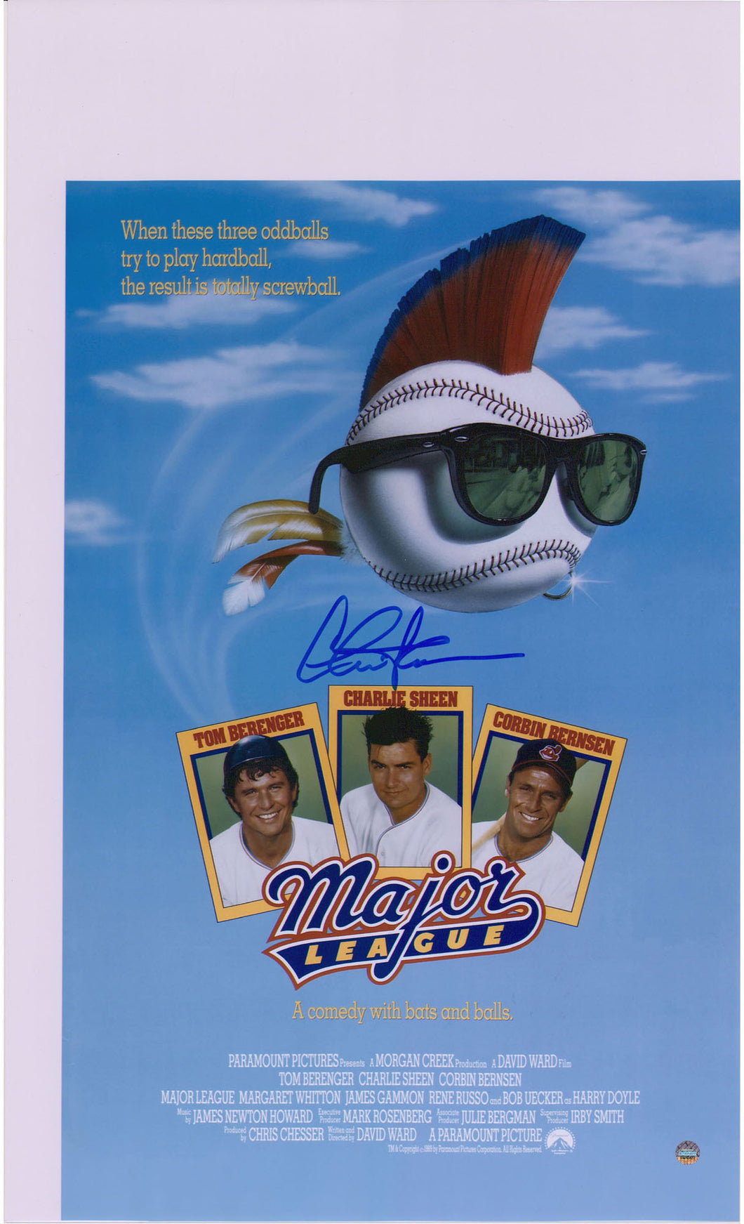 Charlie Sheen Major League Autographed 11