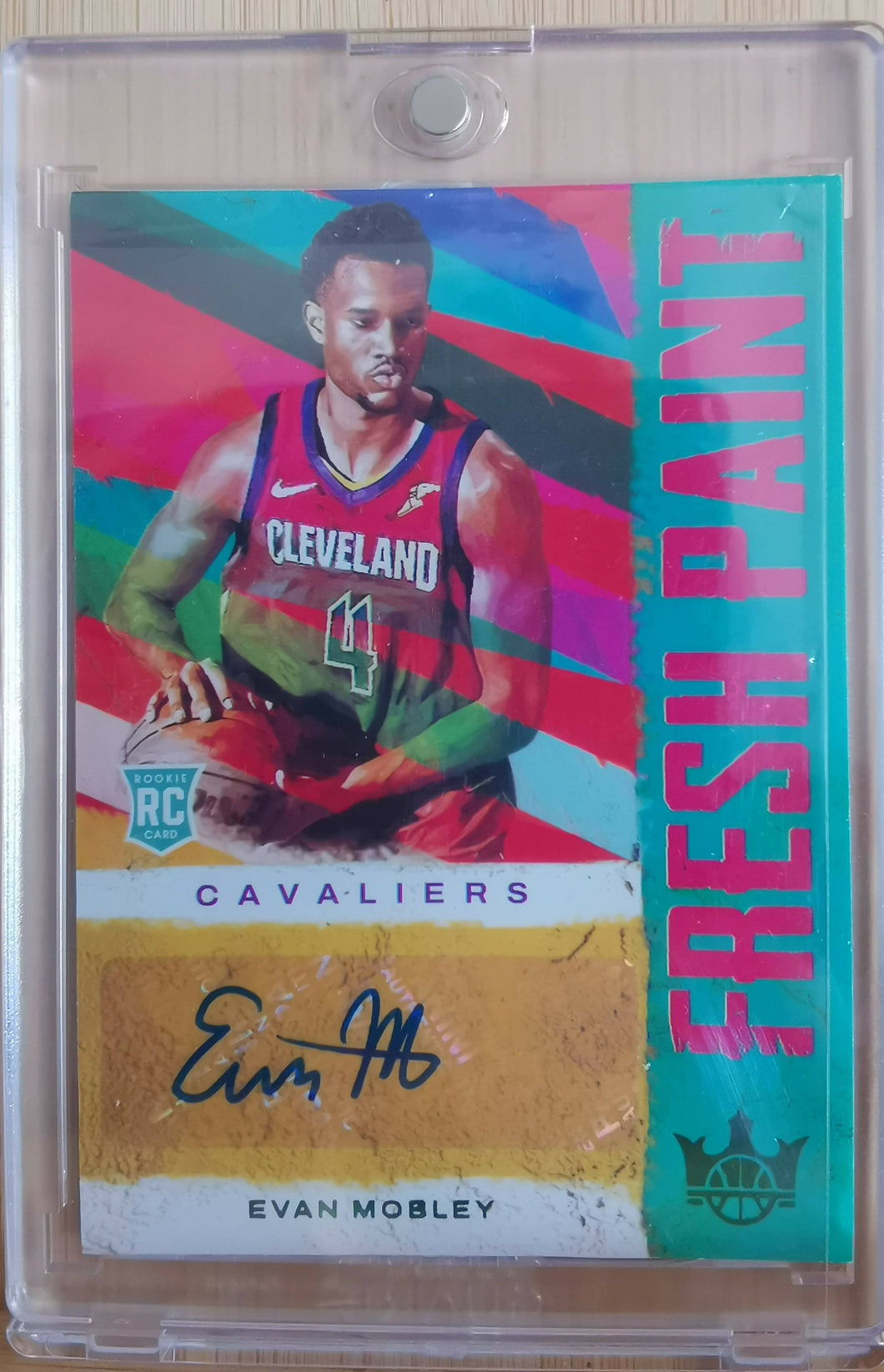Evan Mobley, Cleveland Cavaliers, 2021-22 Panini Court Kings Fresh Paint Auto Rookie Card