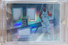 Load image into Gallery viewer, Giannis Antetokounmpo, Milwaukee Bucks, 2017-18 Panini Spectra Triple Threats Jersey Patches Silver Prizm #10/99